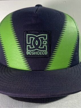DC Men’s Navy and Lime Green Graphic Snapback Hat